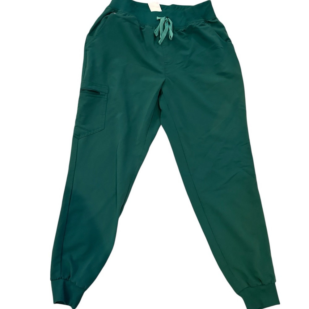 Figs Hunter Green High Waisted Zamora Jogger Scrubs Pants
